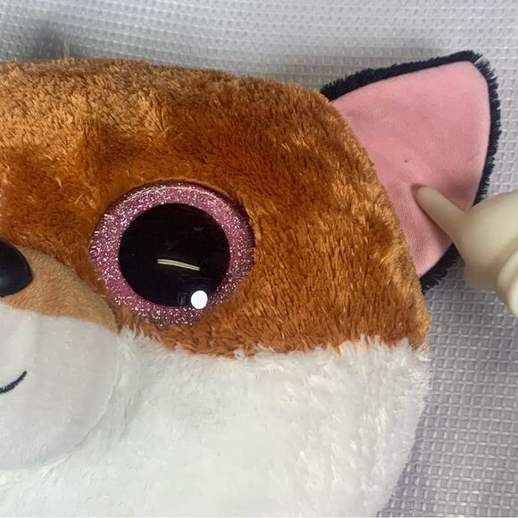 Fox Slick Beanie Boo Orange Fox Glitter Eyes Jumbo - Picture 7 of 10